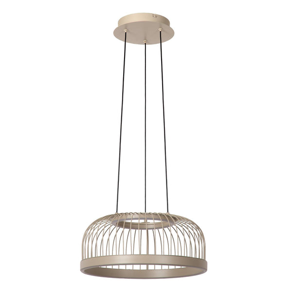 Lucide RIXANNE dimbare LED-hanglamp met 3 dimstanden, Ø 40 cm, 22 W, 2200–4000 K, taupe