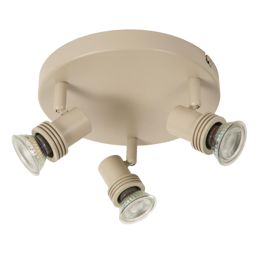 Lucide KIANTI plafondspot Ø 21 cm, 3 × GU10, taupe