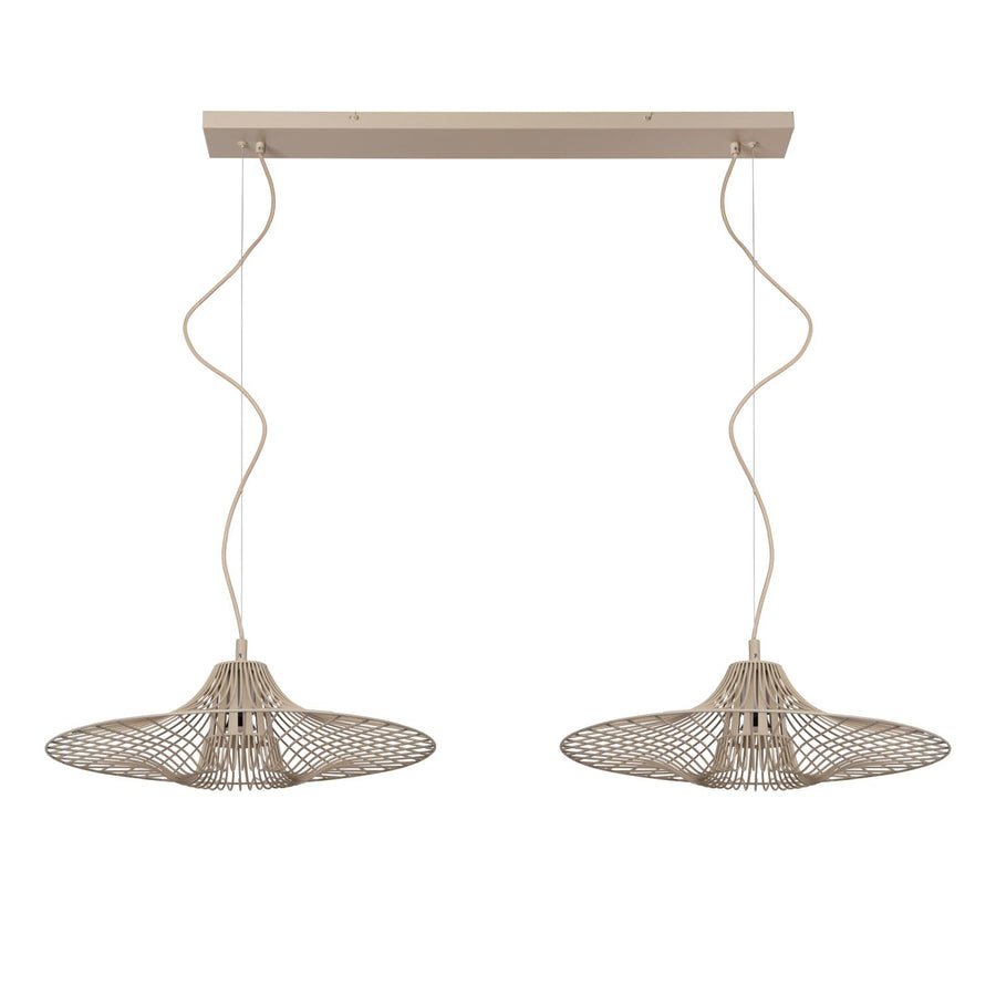 Lucide ELLIS hanglamp 2 × E27, taupe