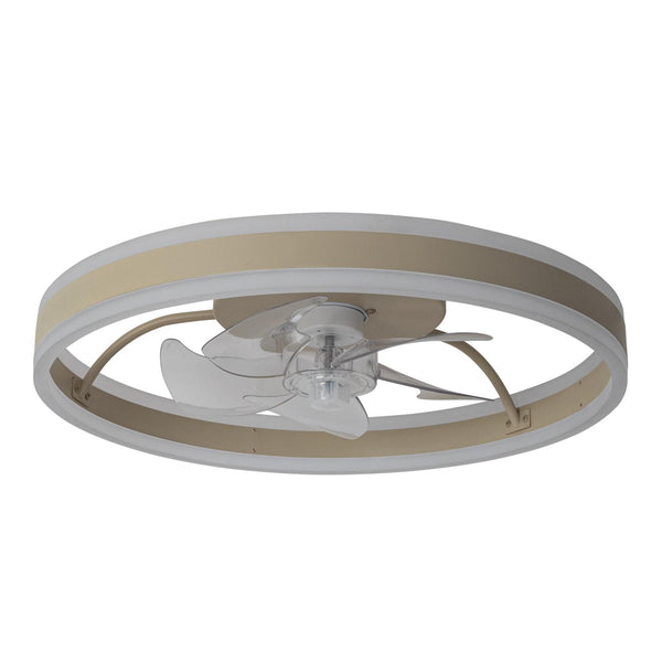 Lucide KARRUSEL dimbare LED-plafondventilator met lamp Ø 50 cm, 36 W, 2200–2700 K, taupe