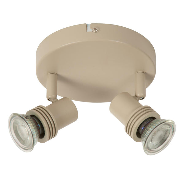 Lucide KIANTI plafondspot Ø 15 cm, 2 × GU10, taupe