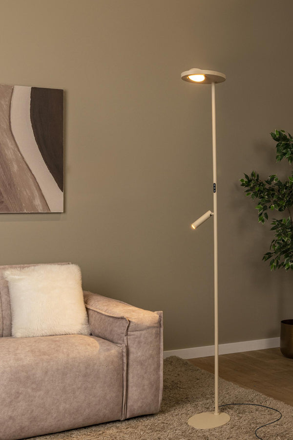 Lucide ORTOLAN LED-vloerlamp 2700–4000 K, taupe