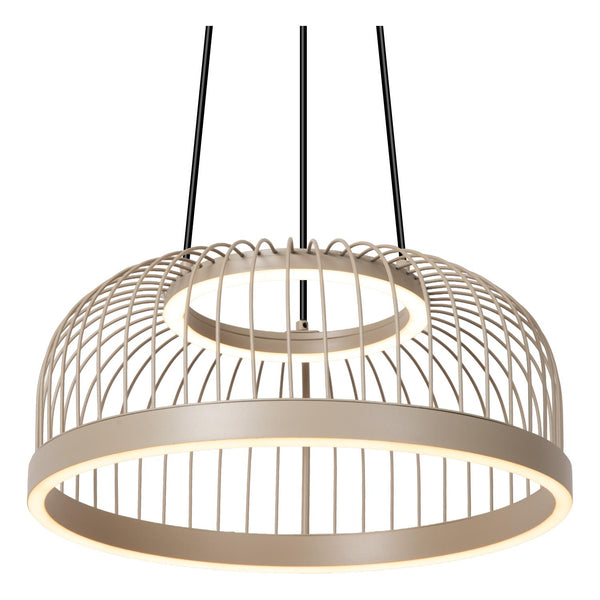 Lucide RIXANNE dimbare LED-hanglamp met 3 dimstanden, Ø 40 cm, 22 W, 2200–4000 K, taupe
