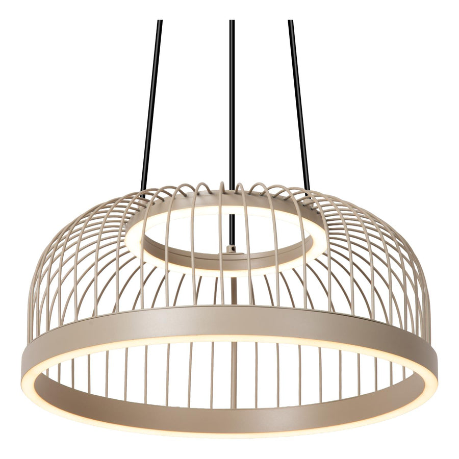Lucide RIXANNE dimbare LED-hanglamp met 3 dimstanden, Ø 40 cm, 22 W, 2200–4000 K, taupe