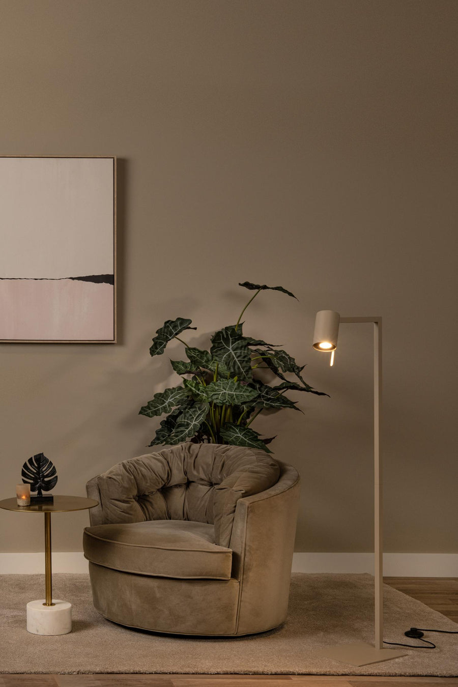 Lucide LESLEY leesvloerlamp GU10, taupe