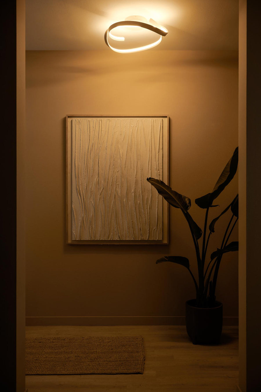 Lucide MENUET dimbare LED-plafondlamp Ø 60 cm, 46 W, 2200–3000 K, taupe
