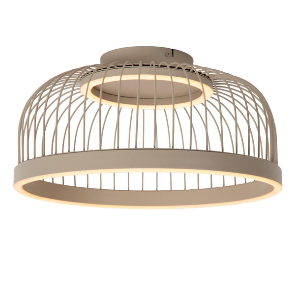 Lucide RIXANNE dimbare LED-plafondlamp met 3 dimstanden, Ø 39 cm, 22 W, 2200–4000 K, taupe