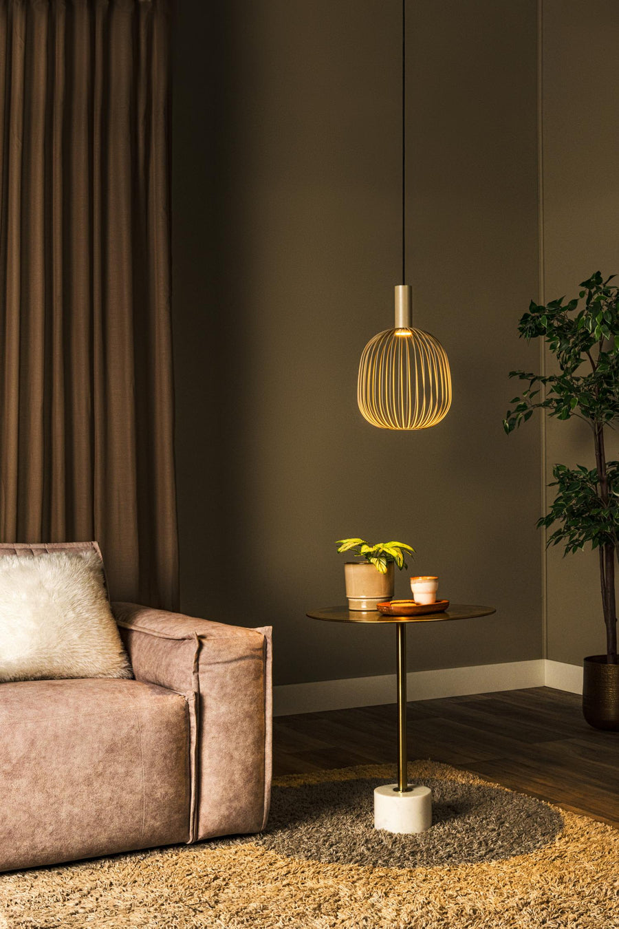 Lucide ESTEREL hanglamp Ø 25 cm, GU10, taupe