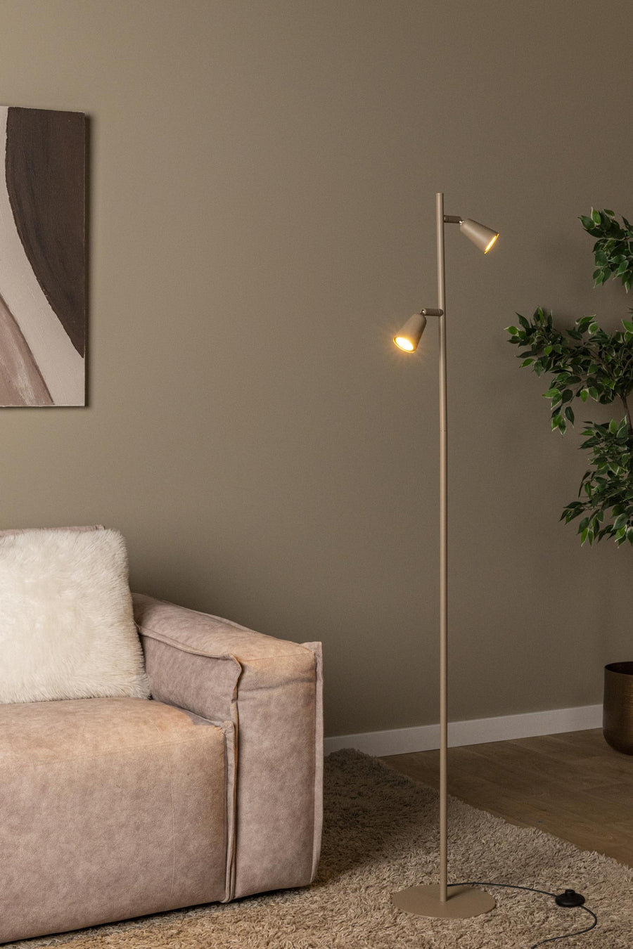 Lucide TIANA vloerlamp 2 × GU10, taupe