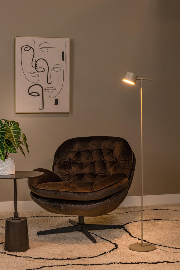 Lucide GIAN dimbare LED-vloerlamp 9 W, taupe