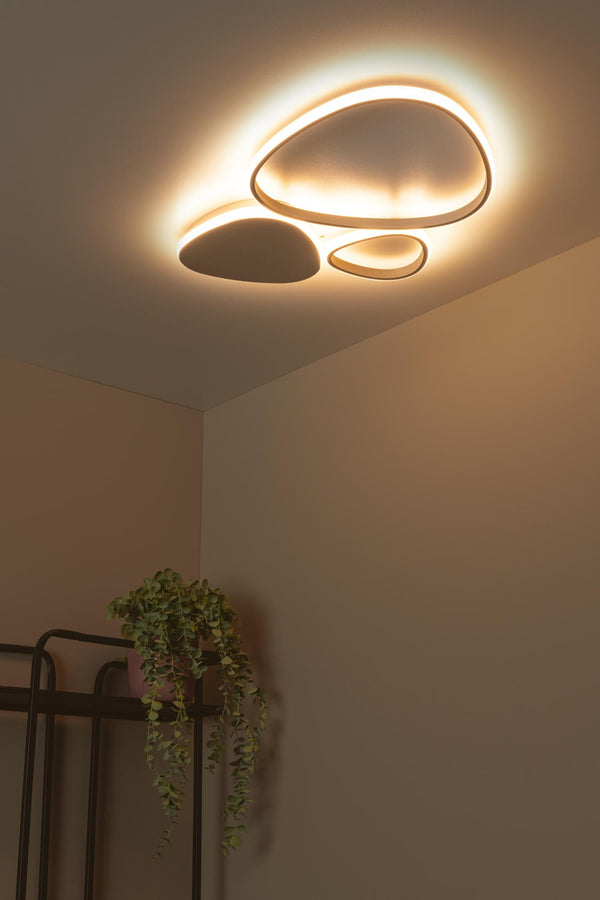 Lucide SAMLING dimbare LED-plafondlamp 30 W, 2700–4000 K, taupe