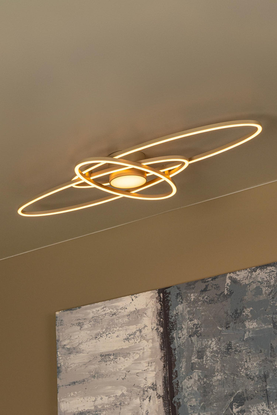 Lucide GALACTICA dimbare LED-plafondlamp 60 W, 2700–4000 K, taupe