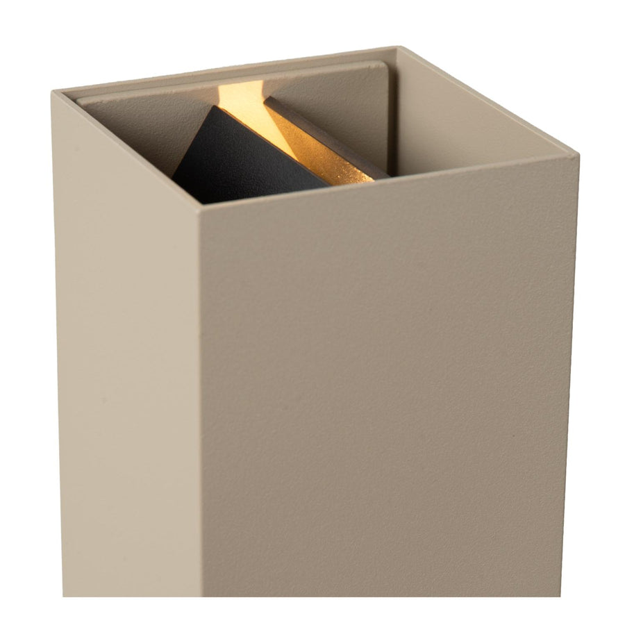 Lucide APLIS LED-wandspot voor binnen en buiten 2 × 5 W, 2200–3000 K, IP54, taupe