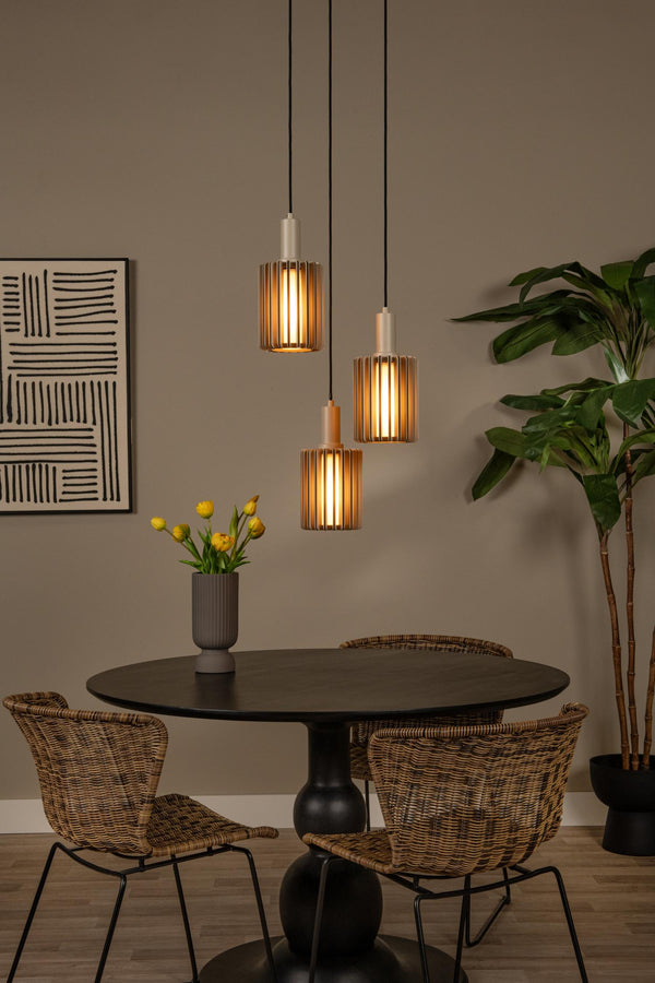 Lucide LAMBRES hanglamp 3 × E27, taupe