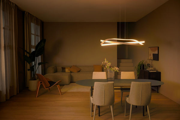 Lucide MENUET dimbare LED-hanglamp 46 W, 2200–3000 K, taupe