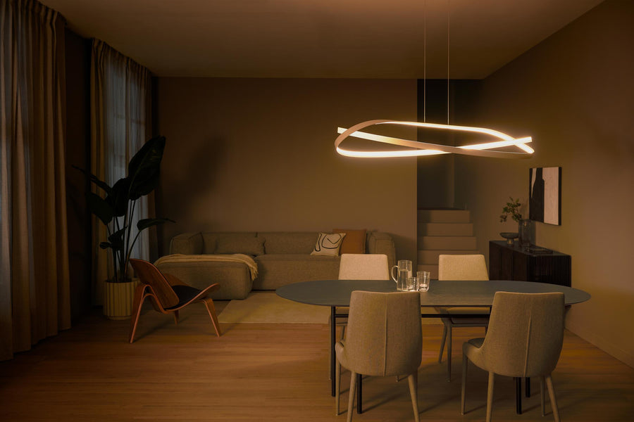 Lucide MENUET dimbare LED-hanglamp 58 W, 2200–3000 K, taupe