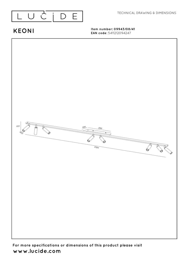 Lucide KEONI plafondspot 8 × G9, taupe