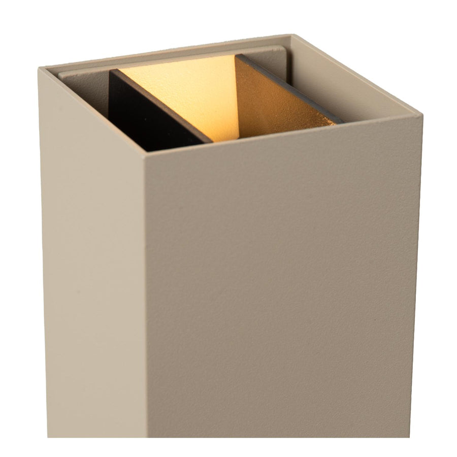 Lucide APLIS LED-wandspot voor binnen en buiten 2 × 5 W, 2200–3000 K, IP54, taupe