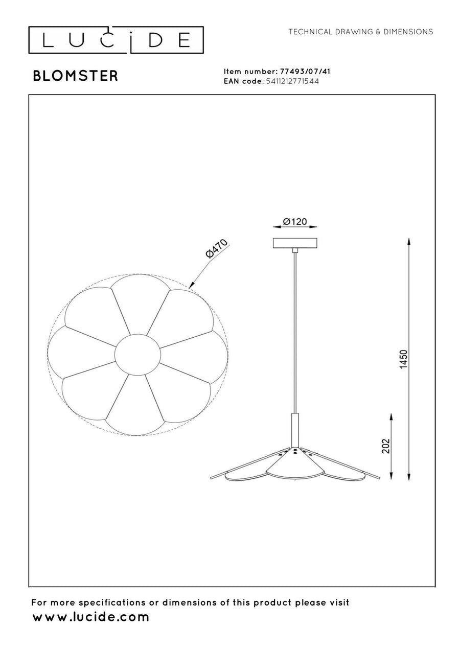 Lucide BLOMSTER dimbare LED-hanglamp Ø 47 cm, 9 W, taupe