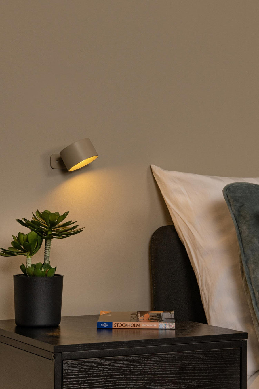 Lucide JOLAN oplaadbare LED-bureau-, klem- en wandlamp met dimfunctie 3,5 W, 2700–5700 K, taupe