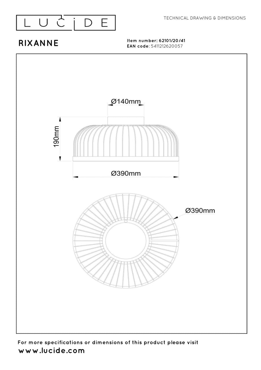 Lucide RIXANNE dimbare LED-plafondlamp met 3 dimstanden, Ø 39 cm, 22 W, 2200–4000 K, taupe