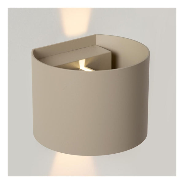 Lucide ARMIN dimbare LED-wandspot voor de badkamer 2 × 3,5 W, 2200–3000 K, IP65, taupe