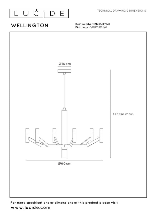 Lucide WELLINGTON dimbare LED-hanglamp Ø 60 cm, taupe
