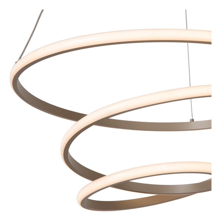 Lucide ESPIRAL dimbare LED-hanglamp 40 W, 2700–4000 K, taupe