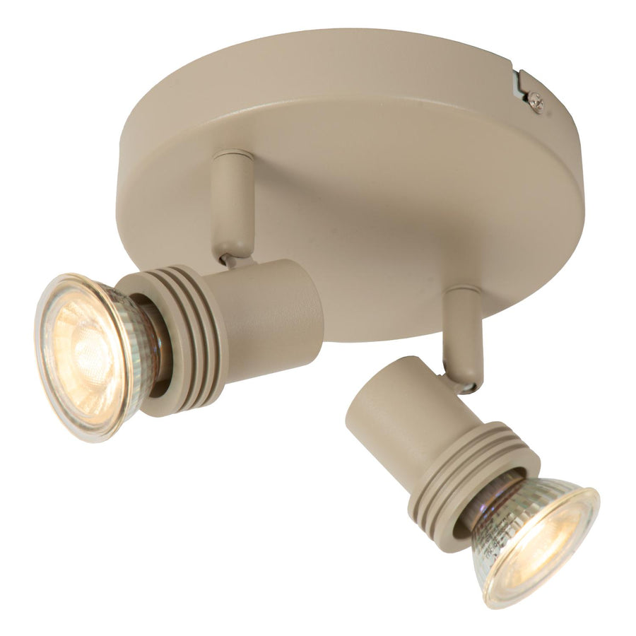 Lucide KIANTI plafondspot Ø 15 cm, 2 × GU10, taupe