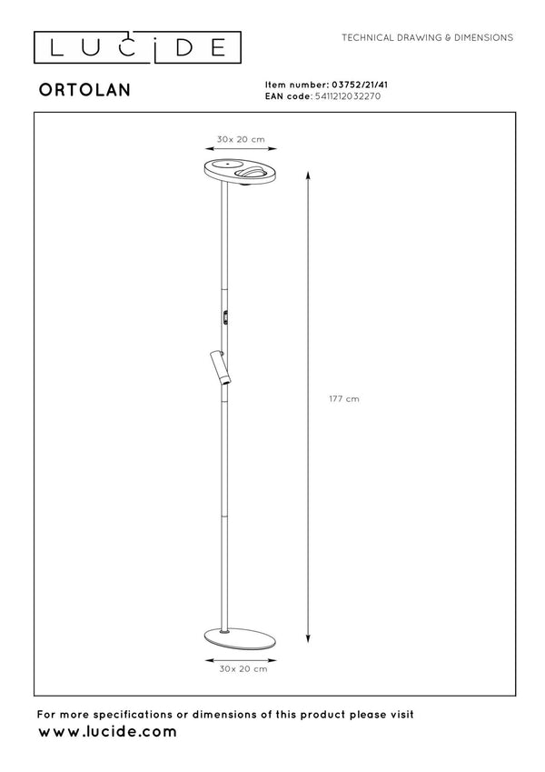 Lucide ORTOLAN LED-vloerlamp 2700–4000 K, taupe