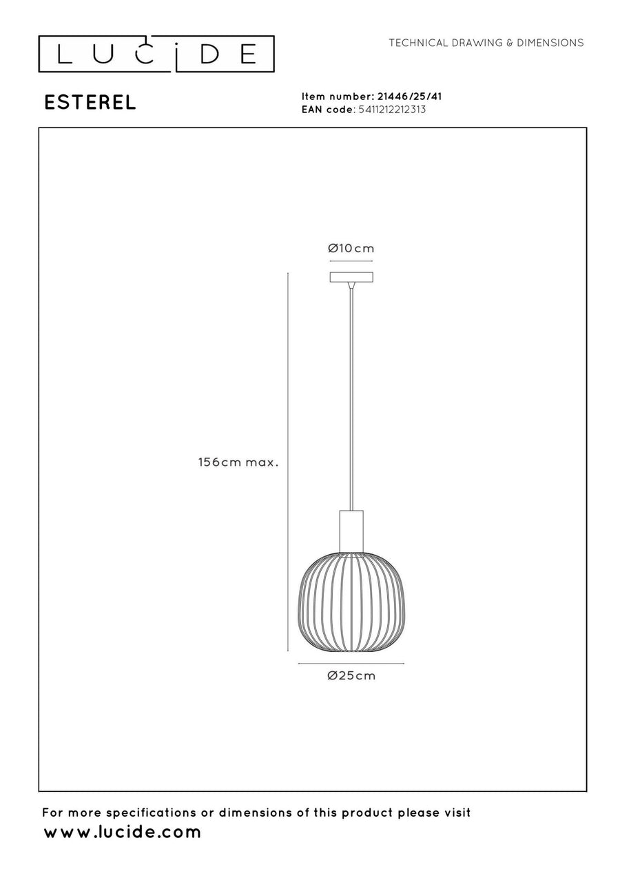 Lucide ESTEREL hanglamp Ø 25 cm, GU10, taupe