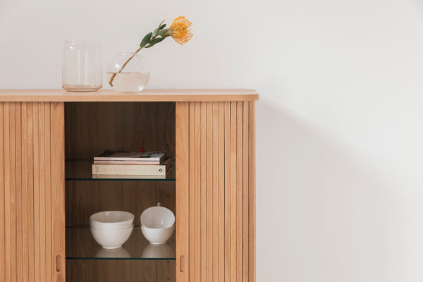 Barbier kast/ opbergkast hout naturel