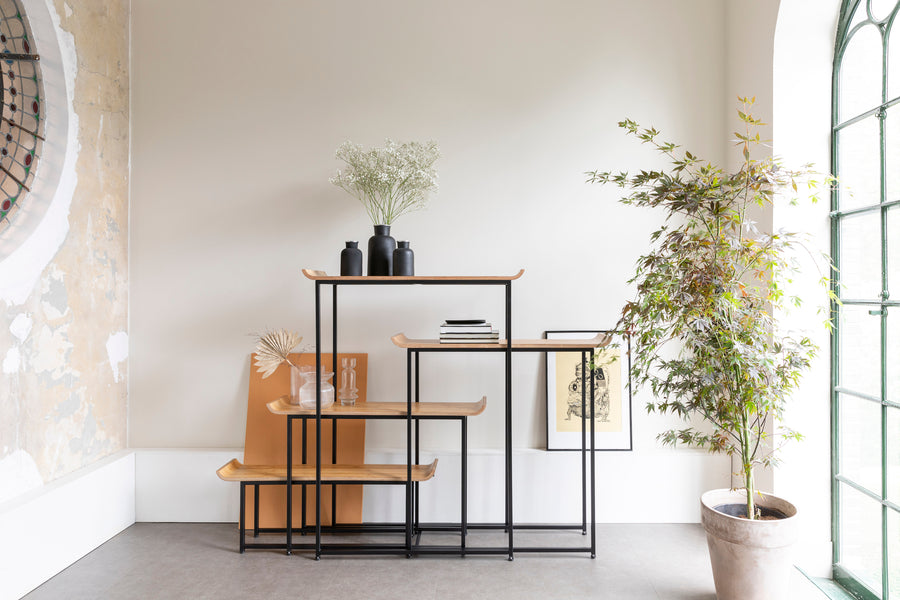 Flodka kast/ stellingkast hout/ metaal
