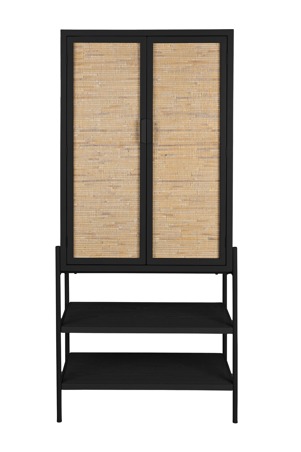 Yasu kast/ opbergkast hoog hout/ metaal zwart