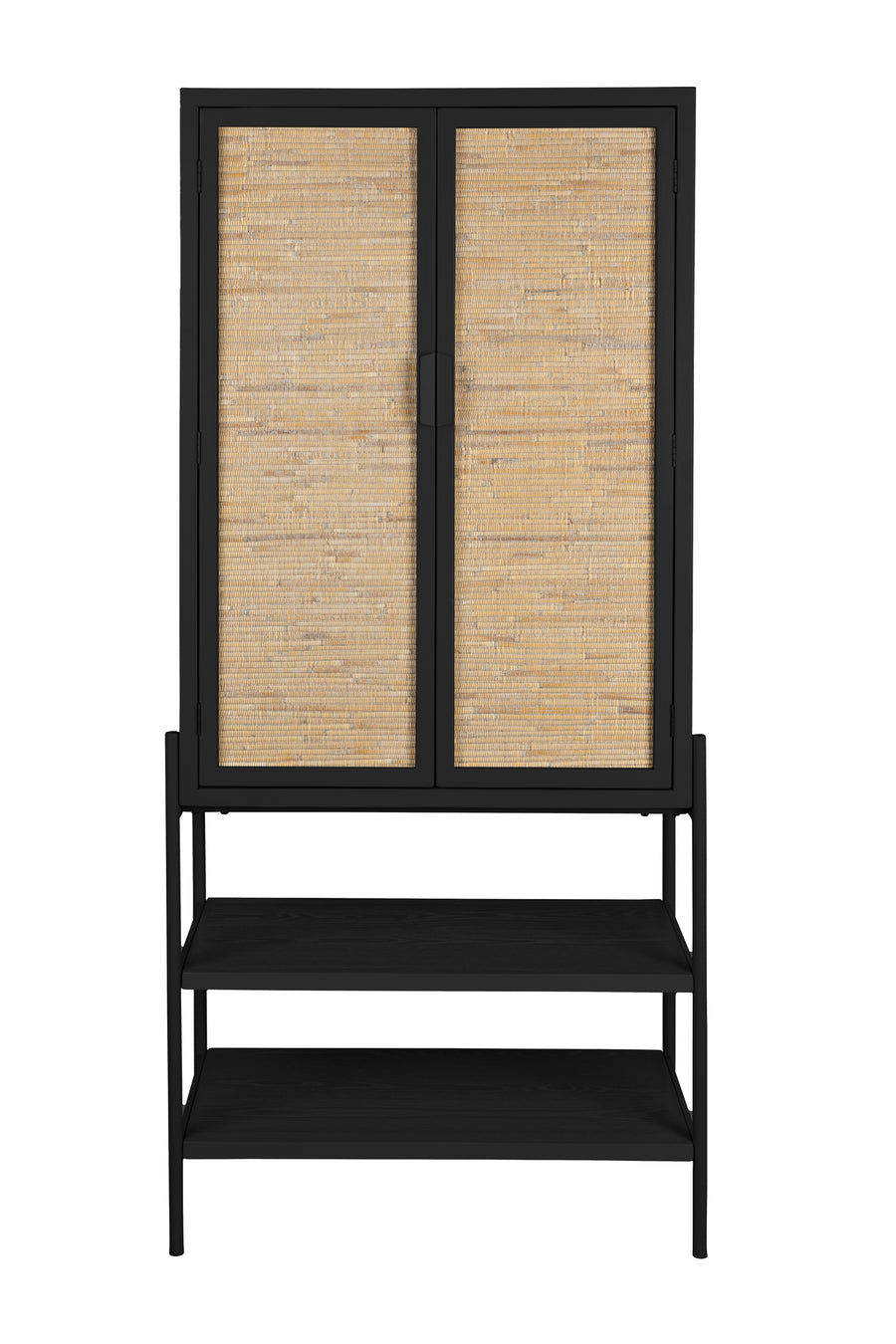 Yasu kast/ opbergkast hoog hout/ metaal zwart