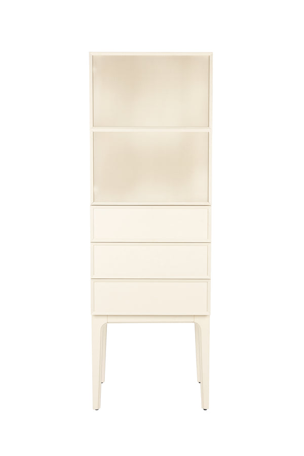 June opbergkast/ kledingkast 1 deur + 3 lades hout beige