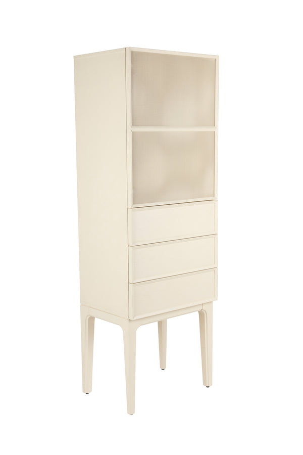 June opbergkast/ kledingkast 1 deur + 3 lades hout beige