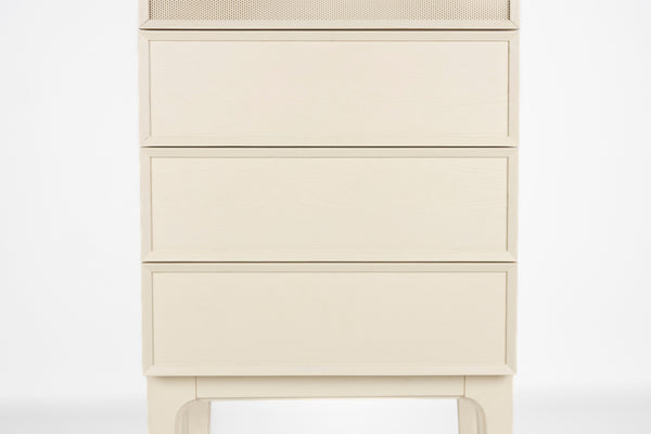 June opbergkast/ kledingkast 1 deur + 3 lades hout beige