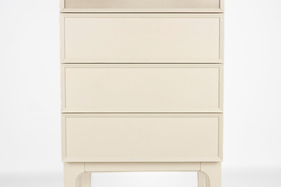 June opbergkast/ kledingkast 1 deur + 3 lades hout beige