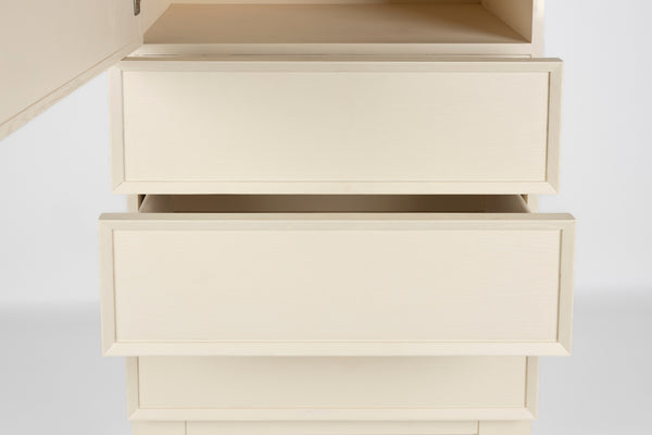 June opbergkast/ kledingkast 1 deur + 3 lades hout beige
