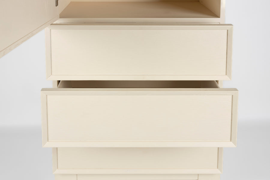 June opbergkast/ kledingkast 1 deur + 3 lades hout beige