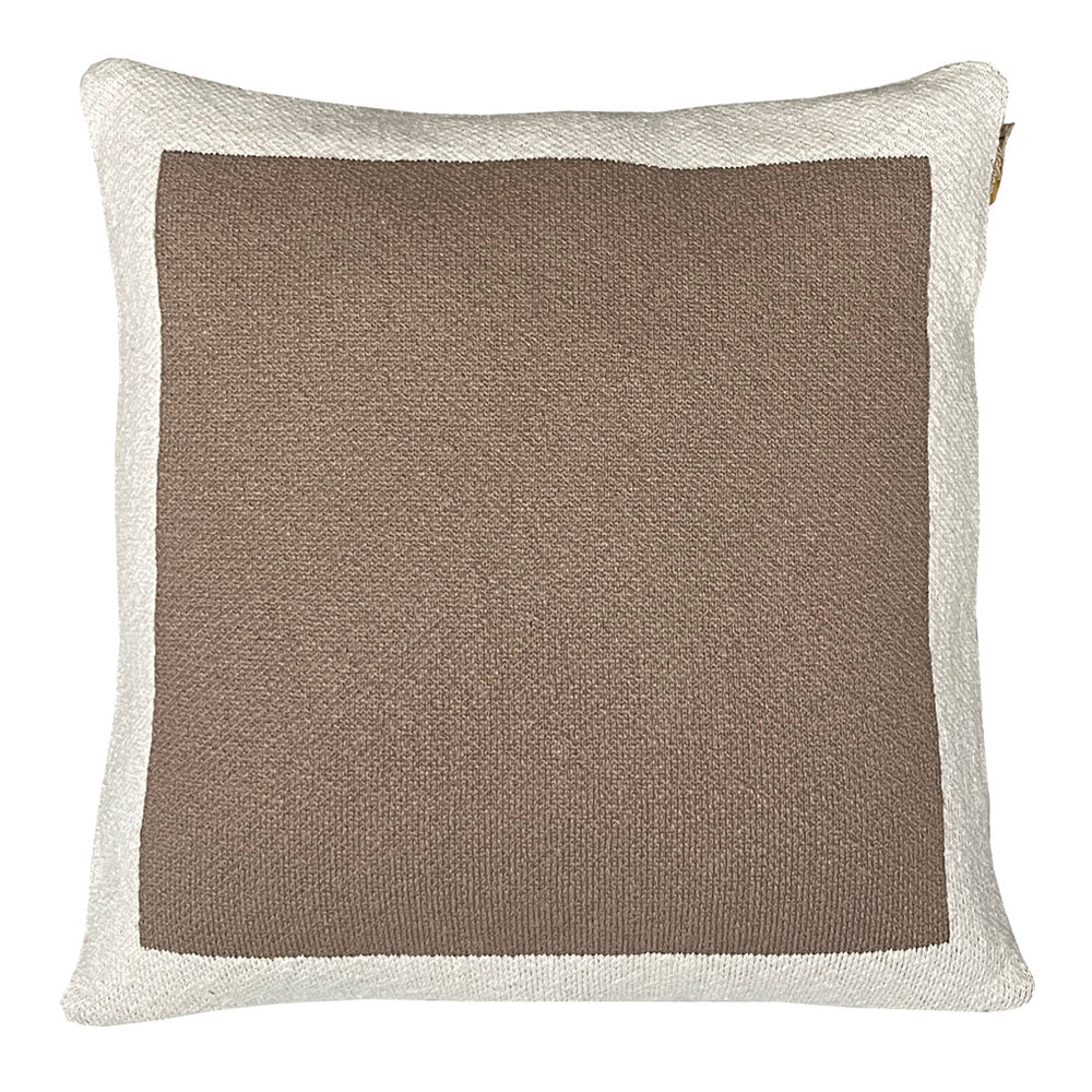 Malagoon sierkussen poster - rustiek beige - 50x50cm 100% biologisch katoen