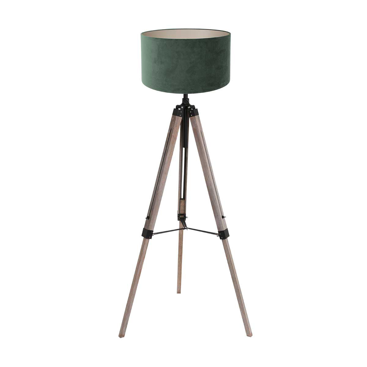 Vloerlamp triek 4104zw met groene velours kap ø40 cm
