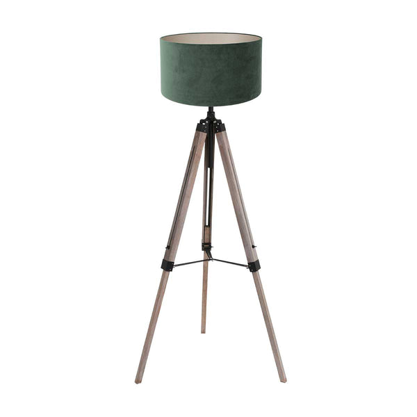 Vloerlamp triek 4104zw met groene velours kap ø40 cm