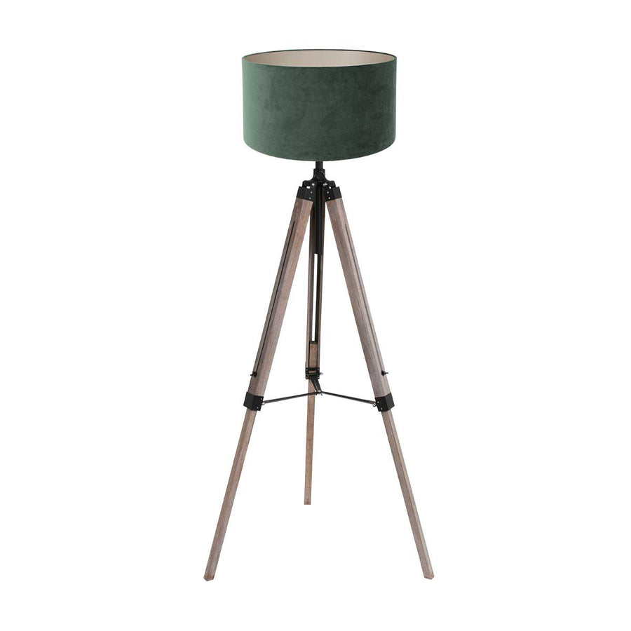 Vloerlamp triek 4104zw met groene velours kap ø40 cm