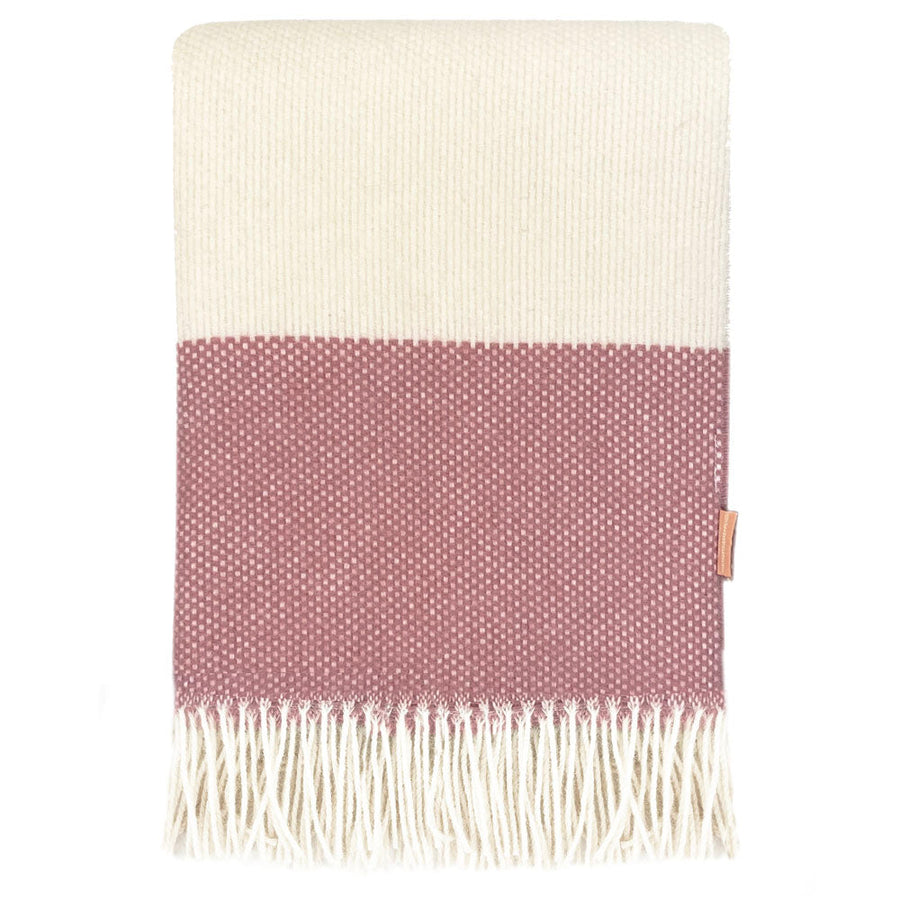 Malagoon plaid festivity - zachtroze - 140x200cm 100% wol