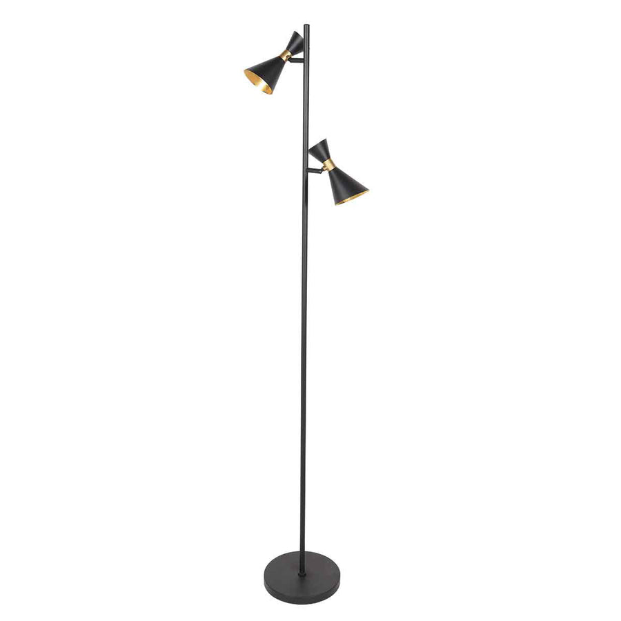 Zwarte 2 lichts vloerlamp preto 4112zw met gu10 fittingen