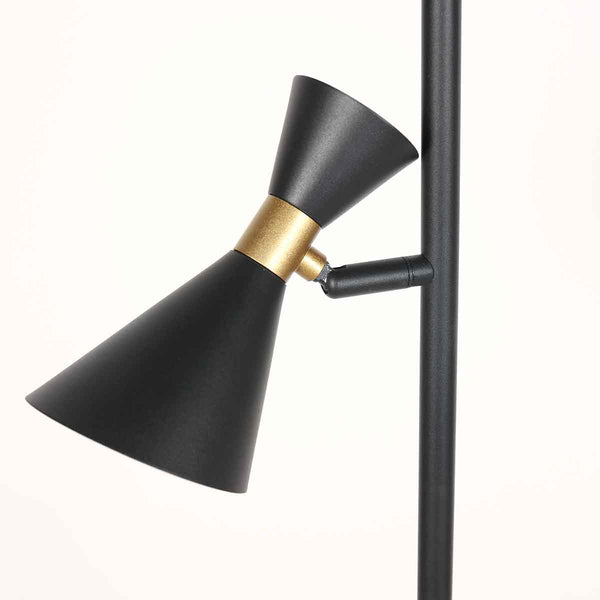 Zwarte 2 lichts vloerlamp preto 4112zw met gu10 fittingen