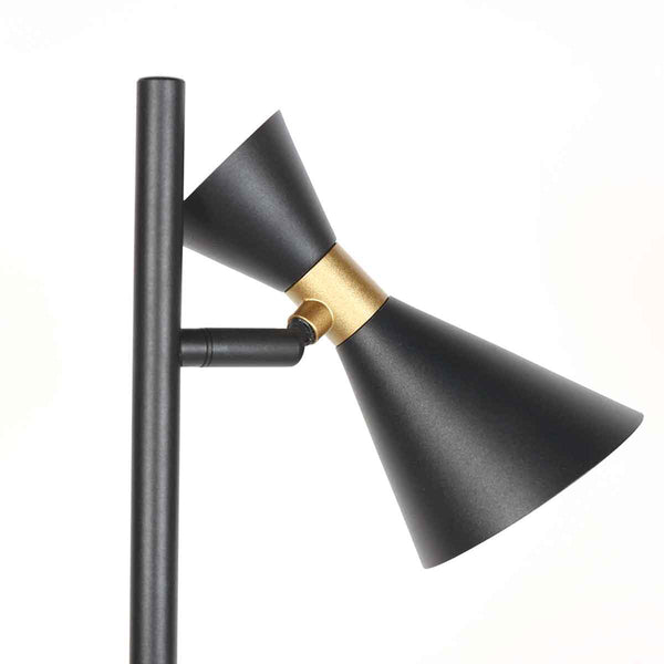 Zwarte 2 lichts vloerlamp preto 4112zw met gu10 fittingen