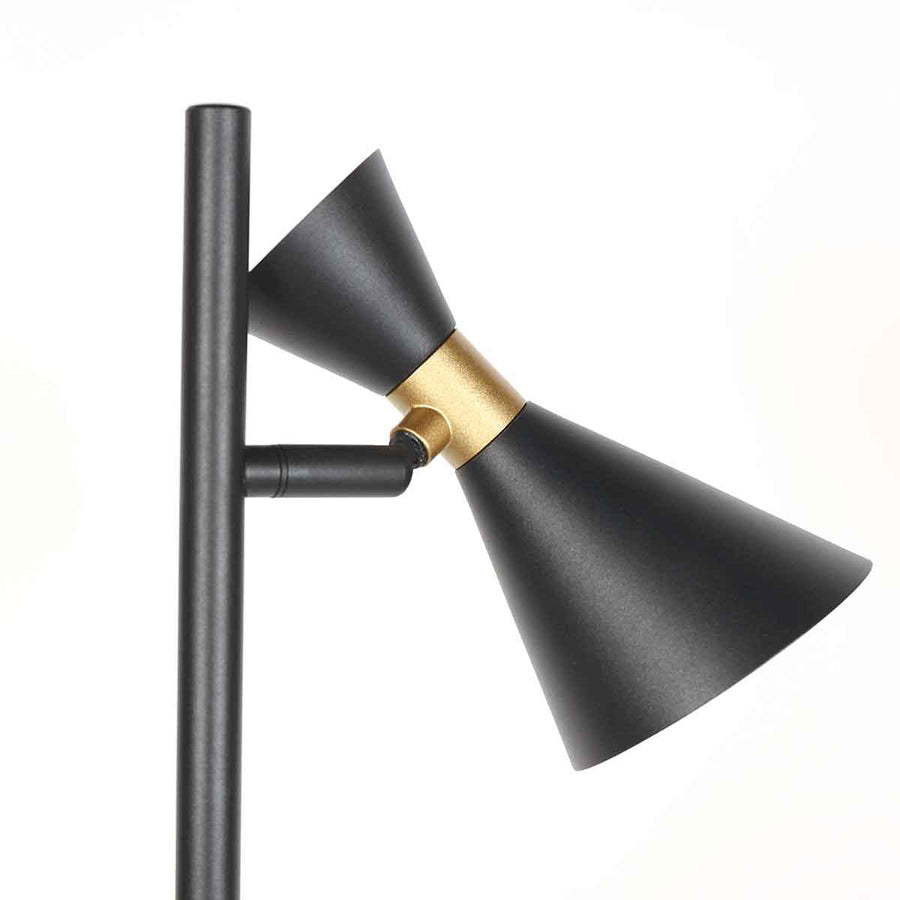 Zwarte 2 lichts vloerlamp preto 4112zw met gu10 fittingen
